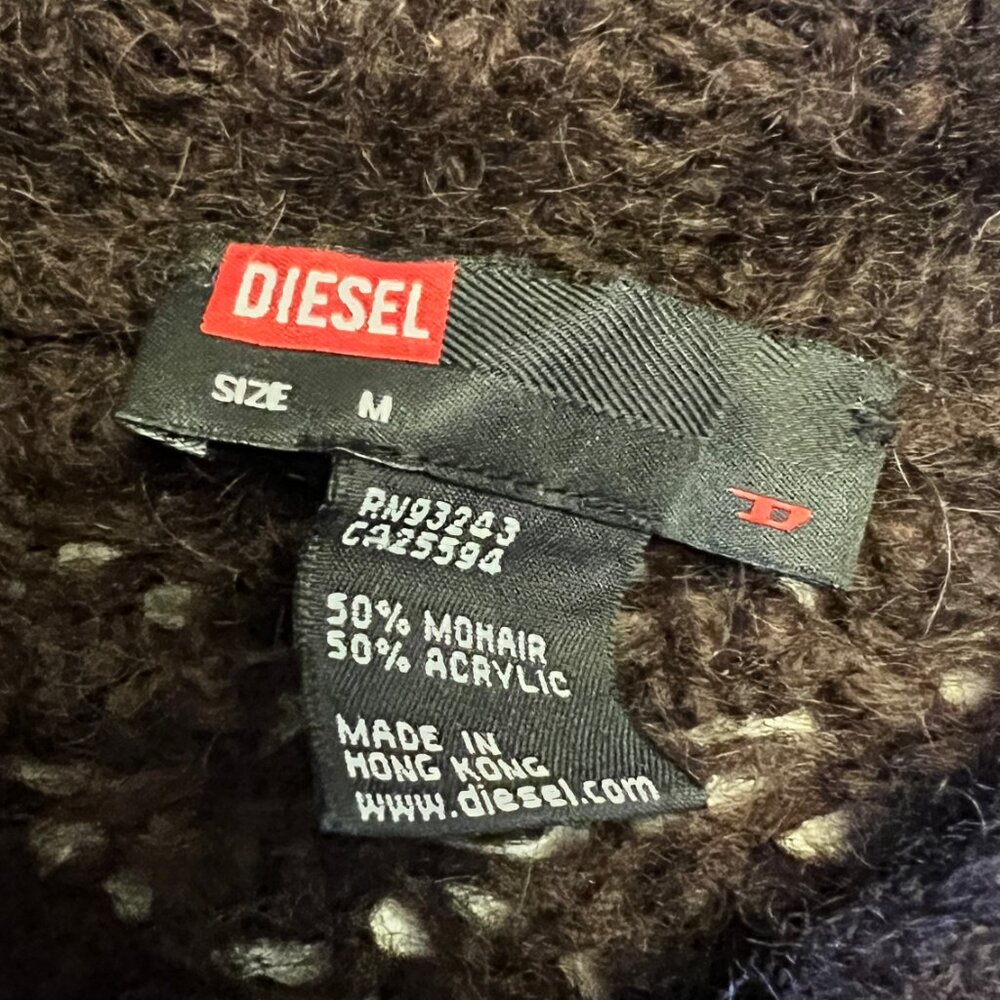 Diesel Dark Brown Chunky Knit Zip Sweater - Picture 8 of 10